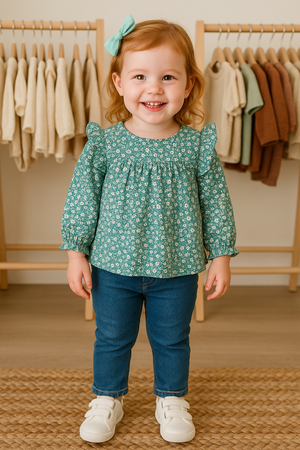 Blusinha floral em algodão 🌸