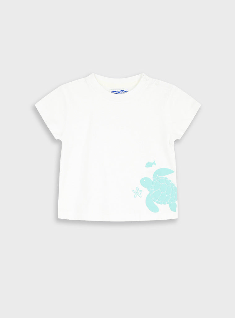 T-shirt de Praia Tartaruga | Bebé Menino 6-24 Meses | 100% Algodão UV