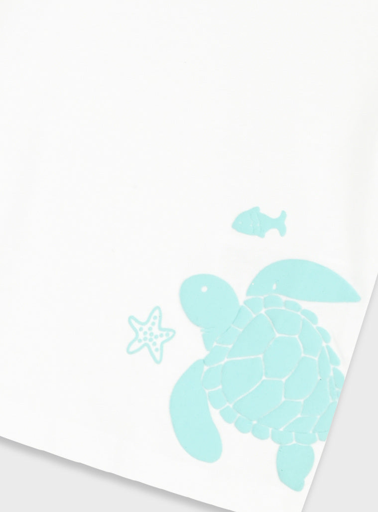 T-shirt de Praia Tartaruga | Bebé Menino 6-24 Meses | 100% Algodão UV