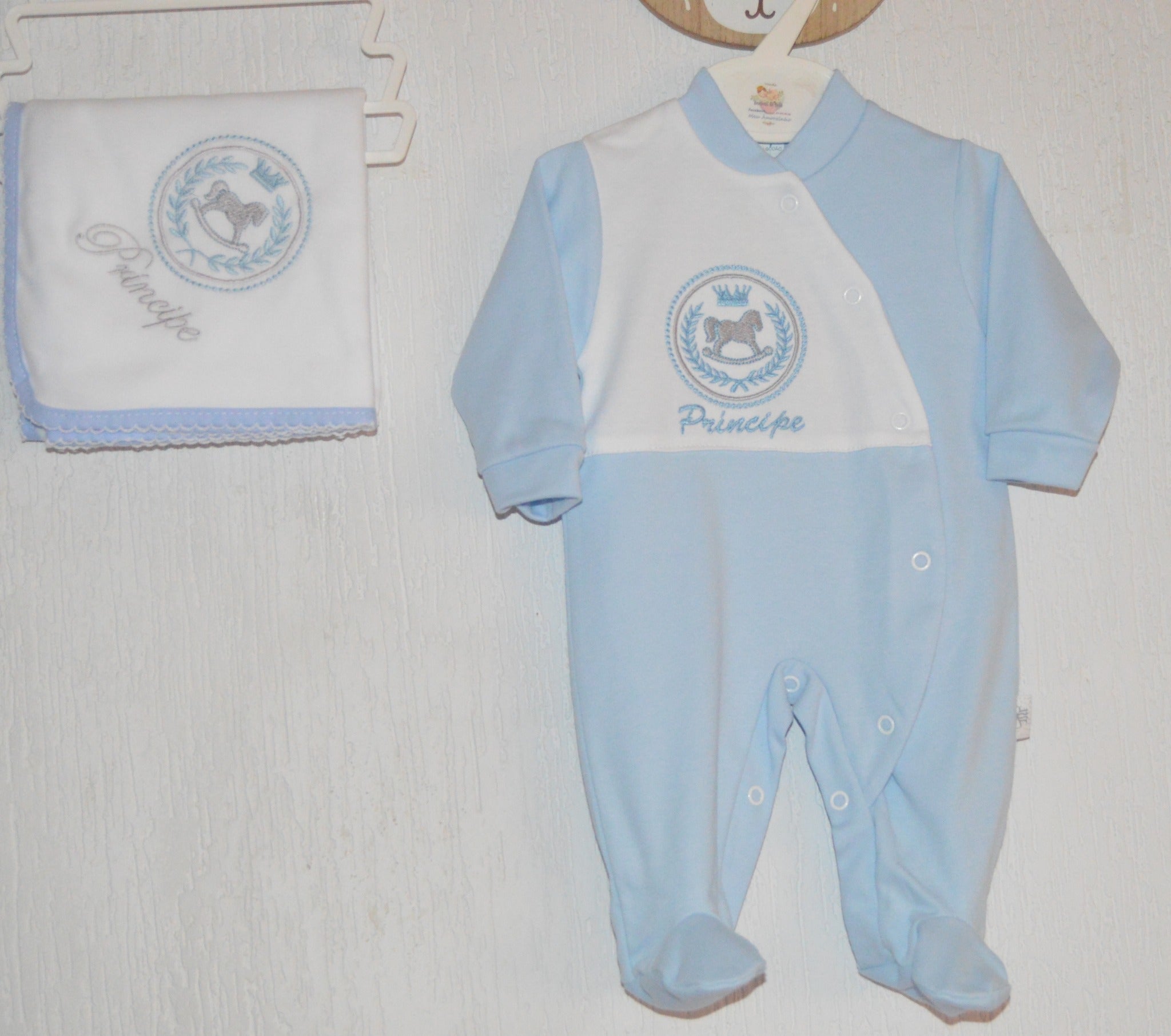 Babygrow  de Algodão Principe e Cavalinho