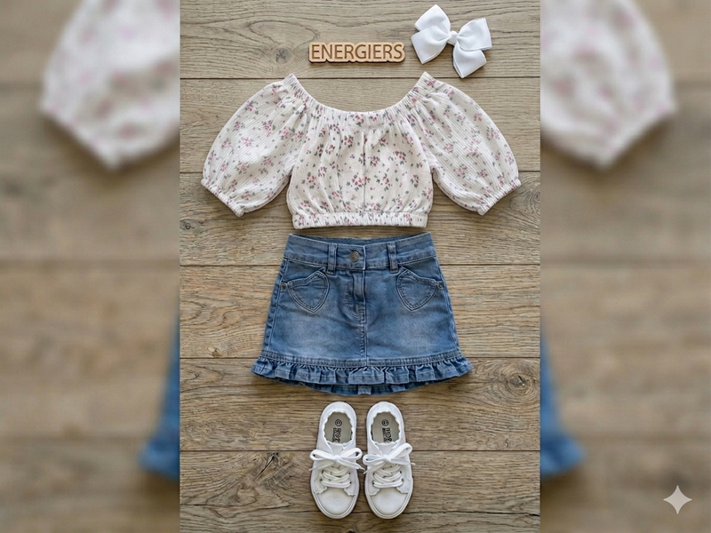 Top 100% Algodão Florzinhas Rosa | Menina 12 meses-6 Anos