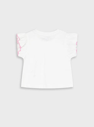 T-shirt de Praia Pelicano | Bebé Menina 6-24 Meses | 100% Algodão UV