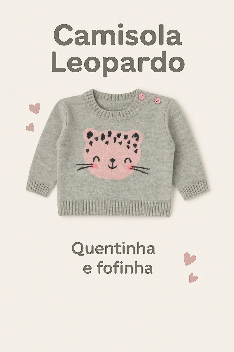 Camisola “Pink Leopard” 6-9 aos 24-36 meses