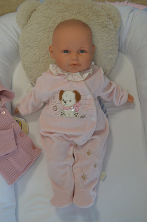 Babygrow de veludo Cãozinho