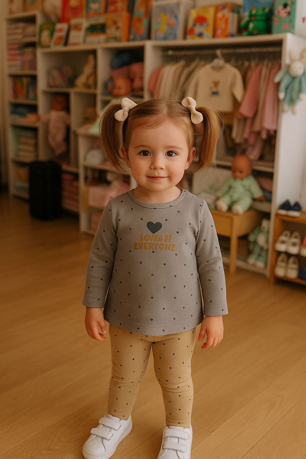 Leggings Bebé Veludo Cotelê Fino | Padrão Bolinhas (Poás) – Elegância e Conforto para Inverno