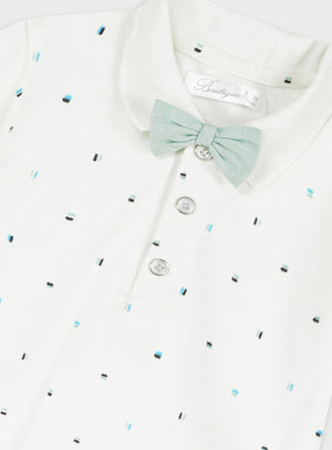 Conjunto Bebé Polo Algodão e Jardineiras Linho Verde Claro Energiers