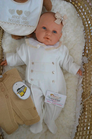 Babygrow de Veludo com golinha de renda