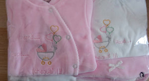Conjunto de Primeira Roupinha de Veludo Mamã Papá Cheguei
