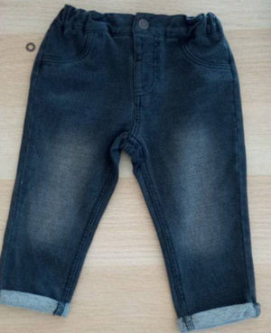 Calça de ganga preta elastica