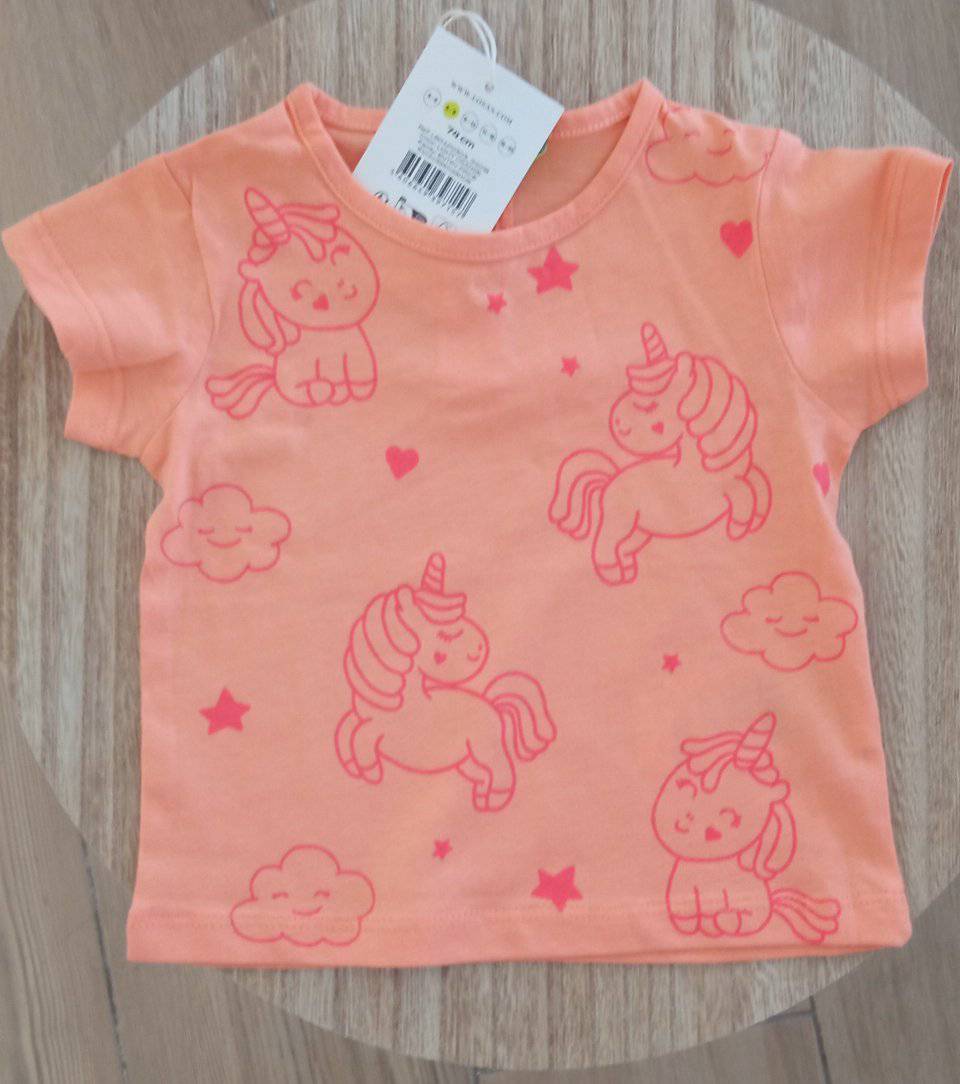 T-shirt Bebé Menina Unicórnio | Algodão Macio