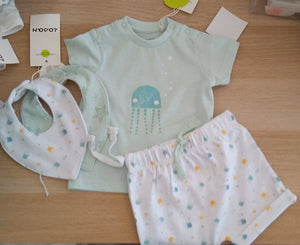 Conjunto de Algodão T-shirt com calções