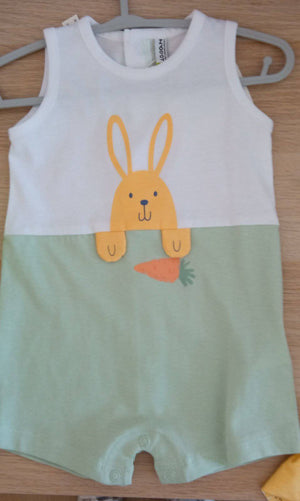 Macacão Coelhinho & Cenoura – Dos 1 aos 12 meses 🐰🥕