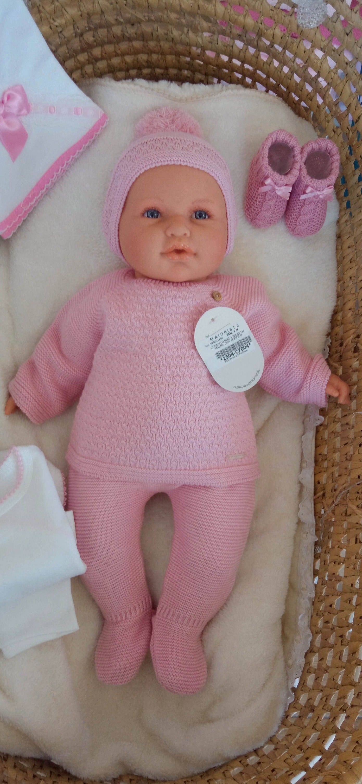 Conjunto de Malhinha Inverno Rosa