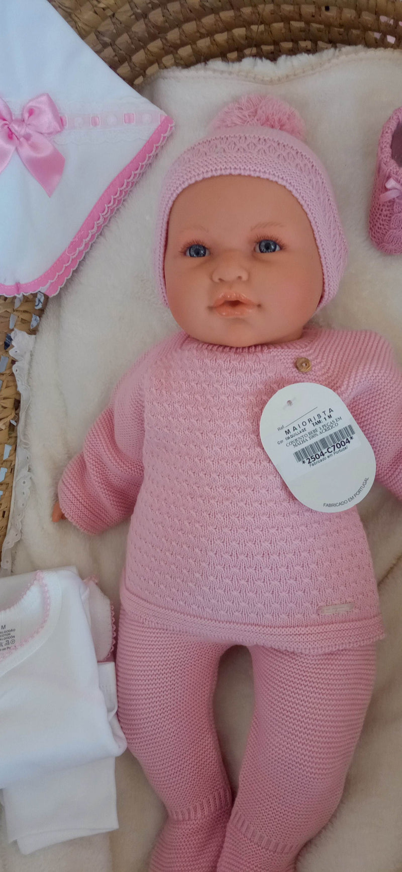Conjunto de Malhinha Inverno Rosa