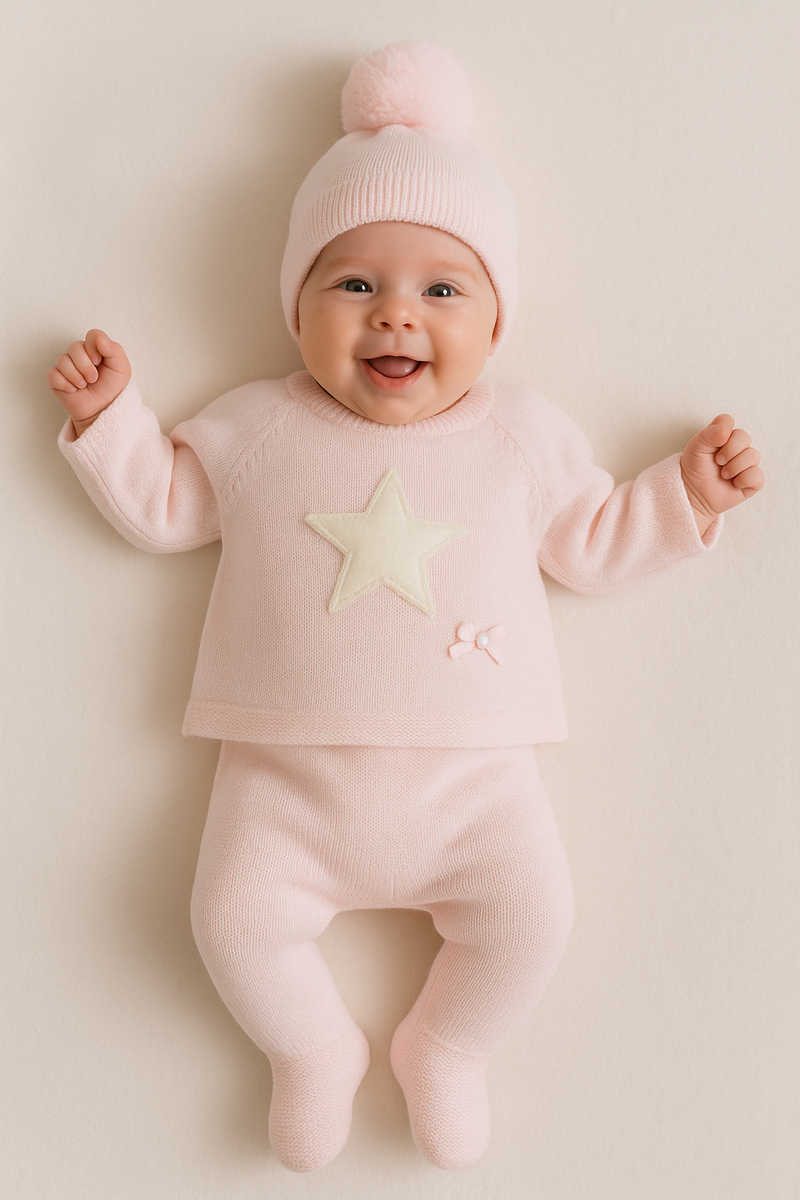 🍼Conjunto Rosa Bebé com Estrela