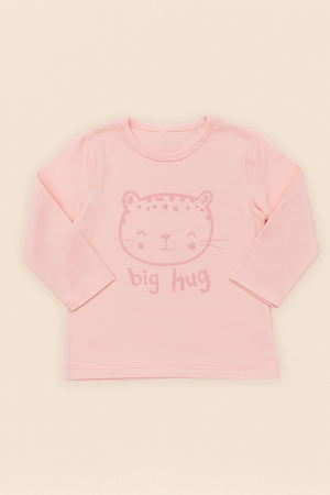 🐱 Camisola Rosa “Big Hug” – Algodão Suave