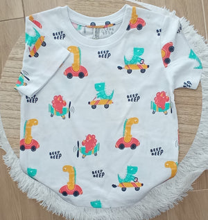 T-Shirt de Manga Curta Dinossauros