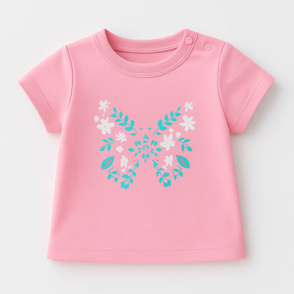 T-shirt de menina Borboleta Florzinhas