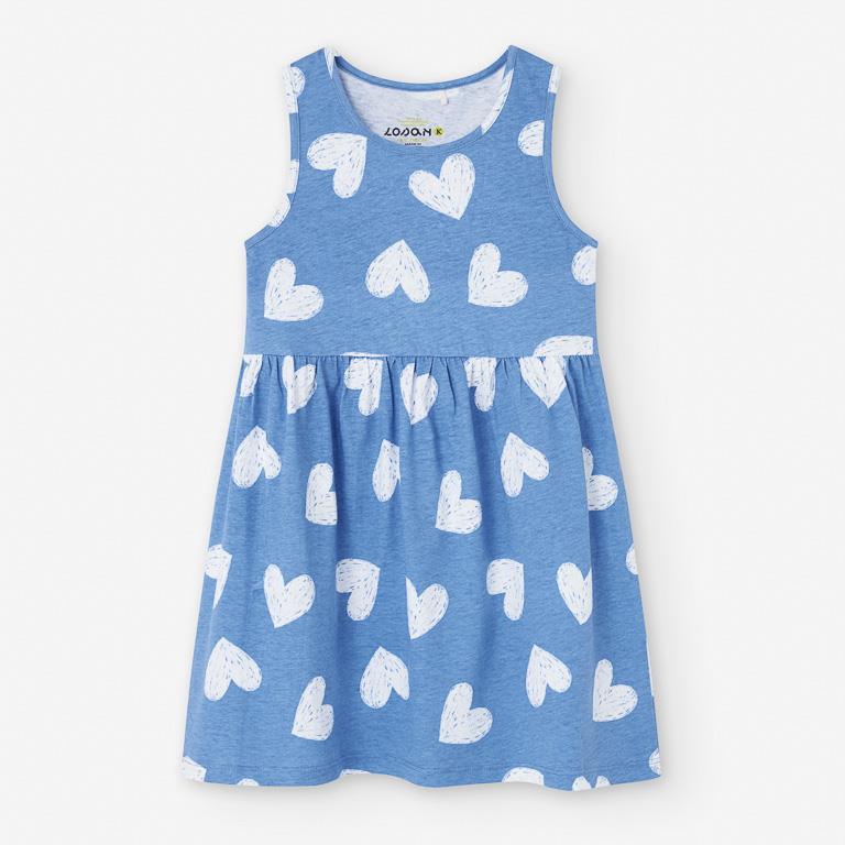 Vestido de Algodão Corações dos 2 aos 7 anos
