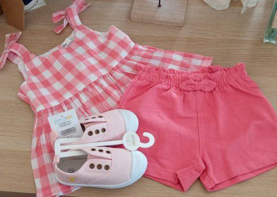 Conjunto “Amorzinho Coral” – Menina 🧡