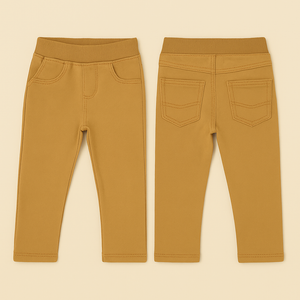 Calças Sarja Mostarda Bebé – Conforto & Estilo (6-36M)