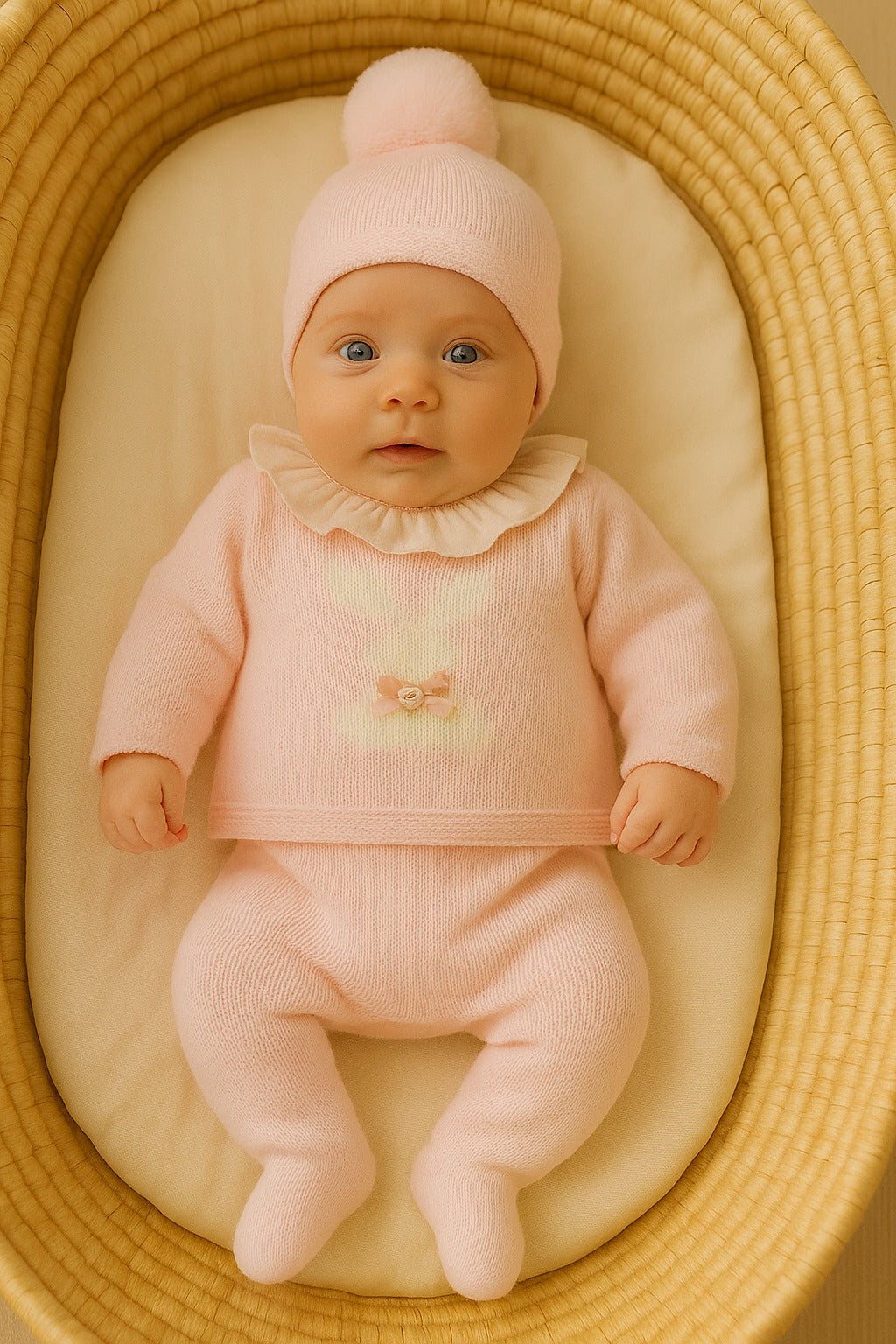 🍼Conjunto Rosa Bebé com Coelhinho