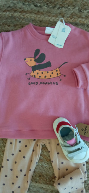 🐶 Conjunto “Good Morning” – Sweat Dog + Leggings (menina)