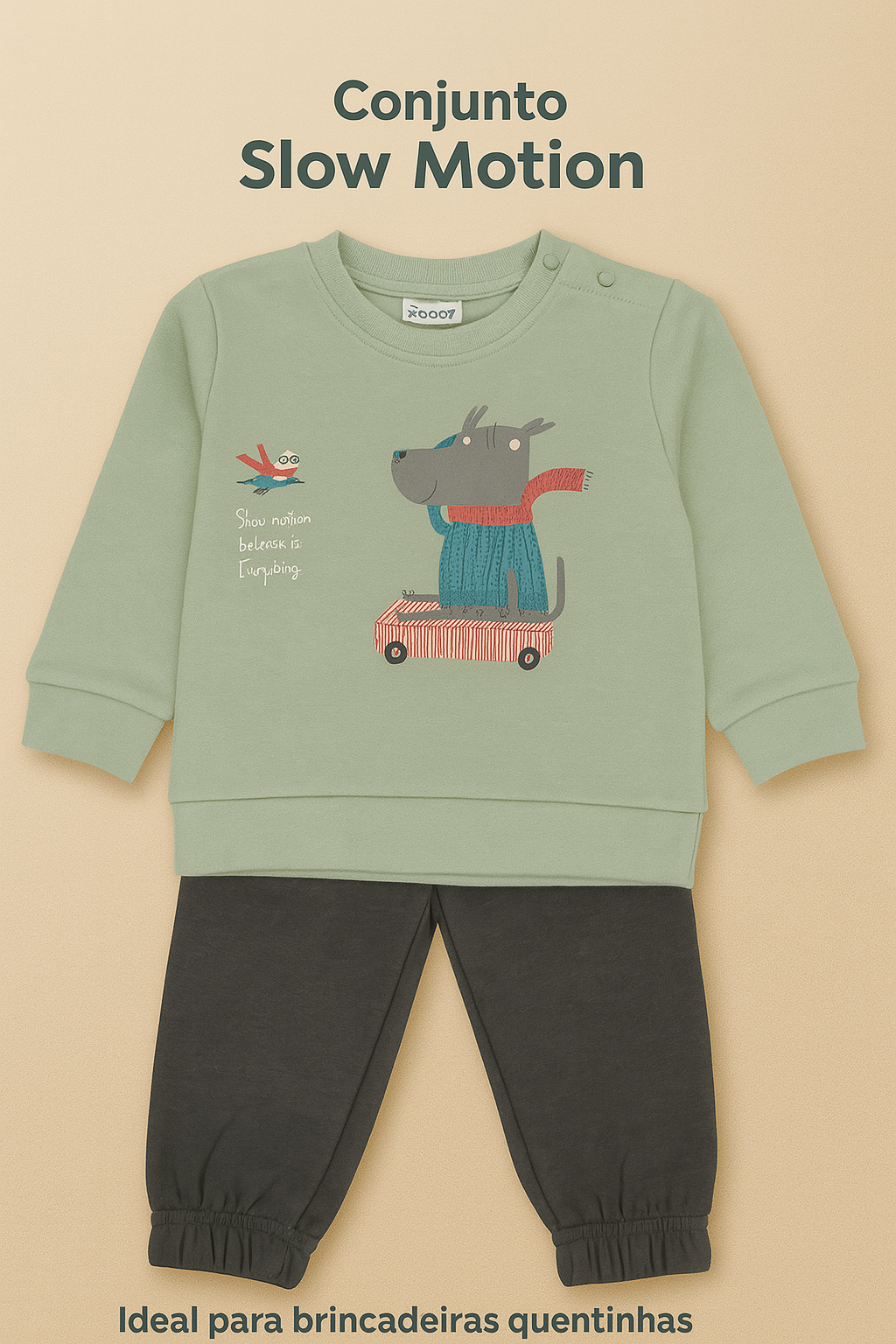 Conjunto “Slow Motion” – 2 peças Outono/Inverno (6-36 meses) Inverno