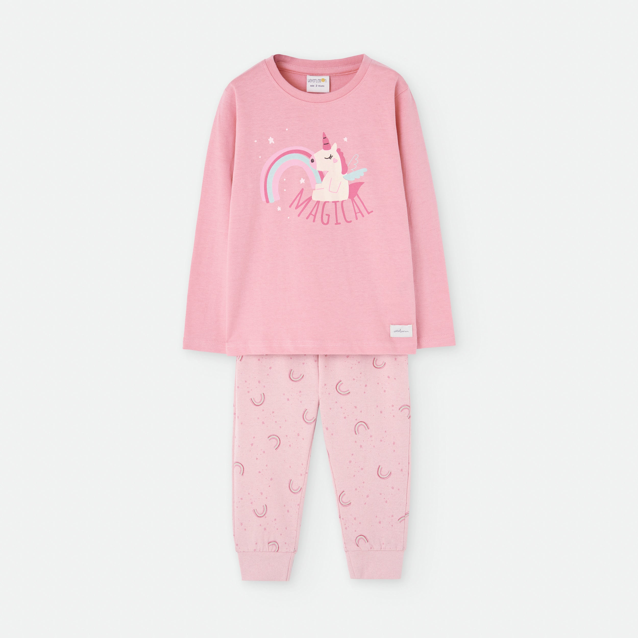 Pijama Mágico de Unicórnio para Criança | Conjunto Confortável em Algodão Rosa