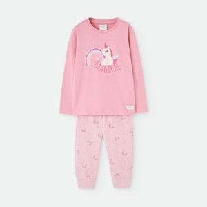 Pijama Mágico de Unicórnio para Criança | Conjunto Confortável em Algodão Rosa