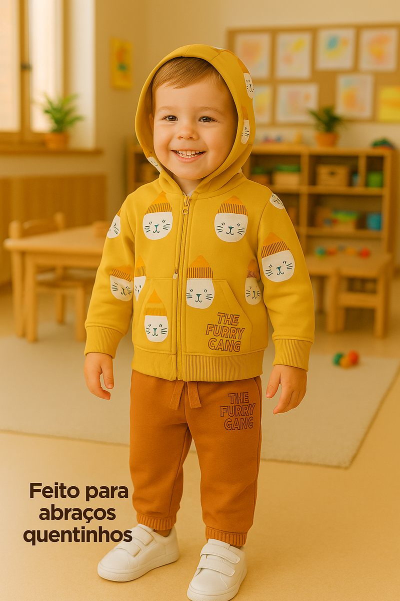Conjunto “The Furry Gang” – 2 peças Outono/Inverno (6-36 meses)