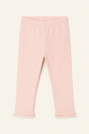 ✨ Leggings Rosa com Renda Delicada ✨