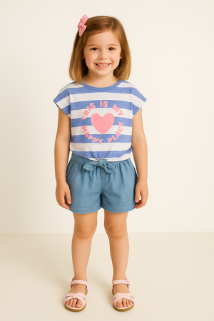 T-shirt de Menina Coração dos 2 aos 7 anos