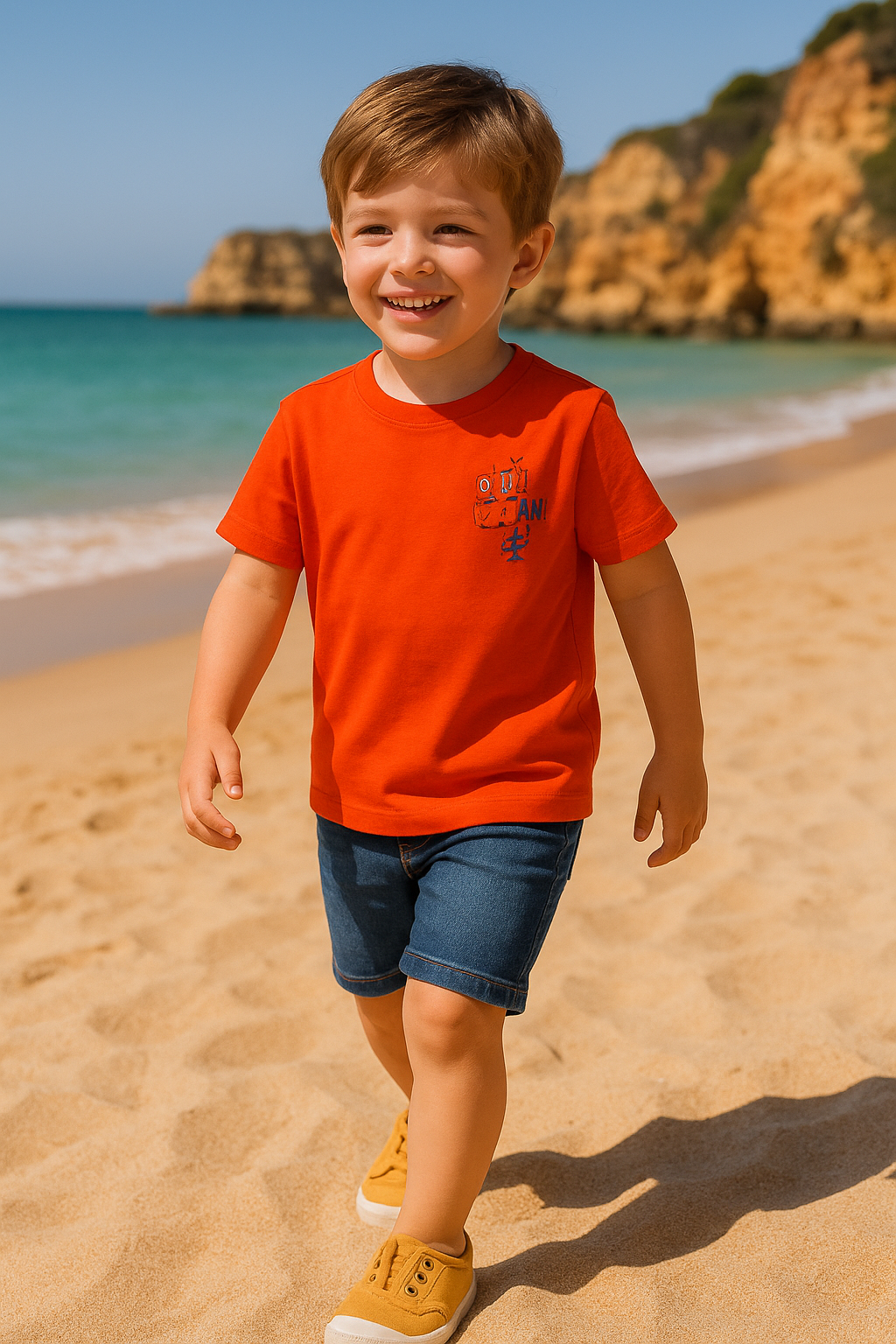 T-shirt “Heavy Tiny Funny” – Laranja Viva