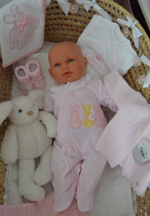 Babygrow de veludo coelhinhos