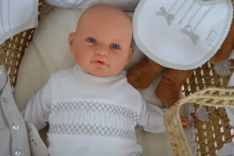 Babygrow Algodão Favos Cinza