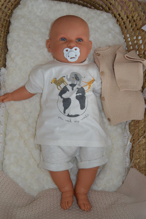 Conjunto de Algodão T-shirt com calções Leãozinho