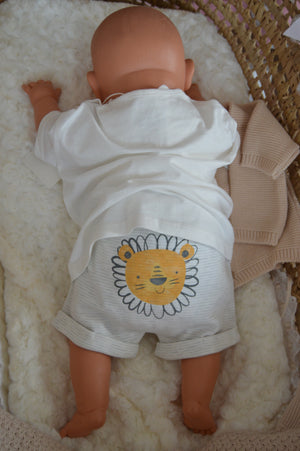 Conjunto de Algodão T-shirt com calções Leãozinho