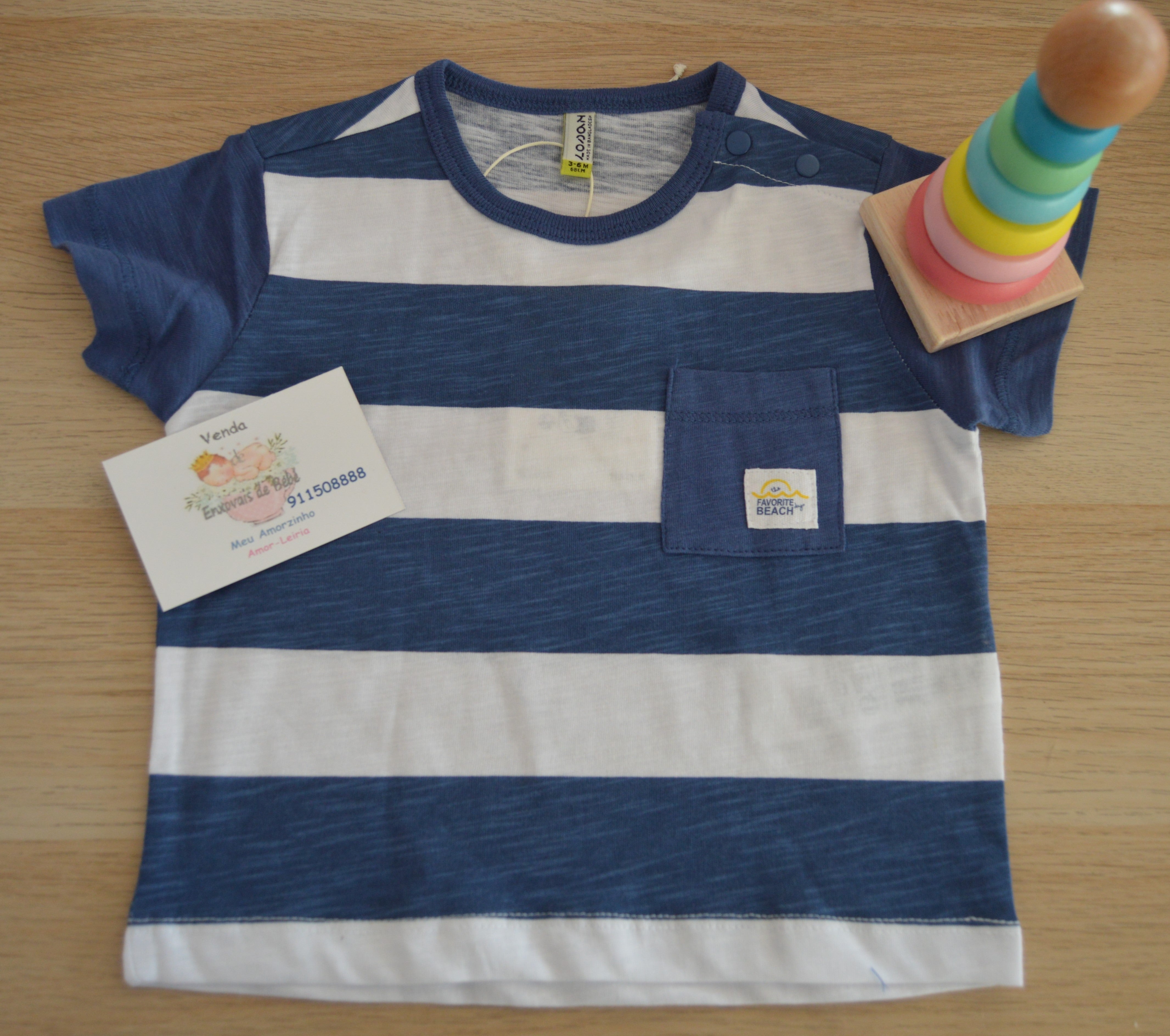 T-Shirt de Manga Curta Riscas