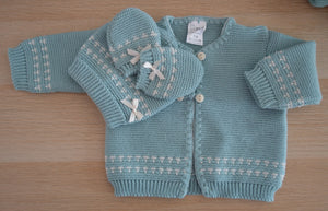 Conjunto de casaco de malha