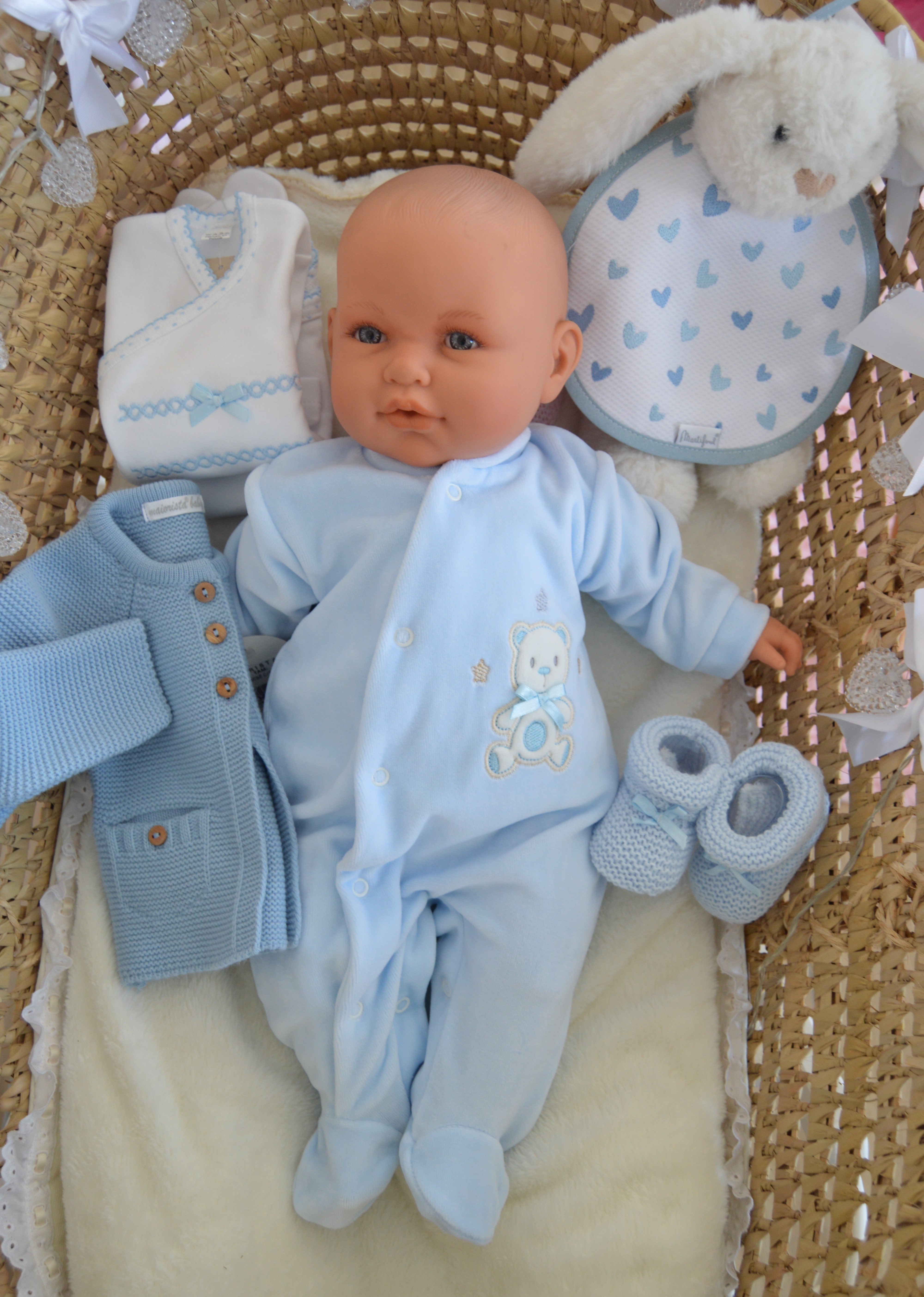 🧸 Babygrow Azul com Ursinho Bordado