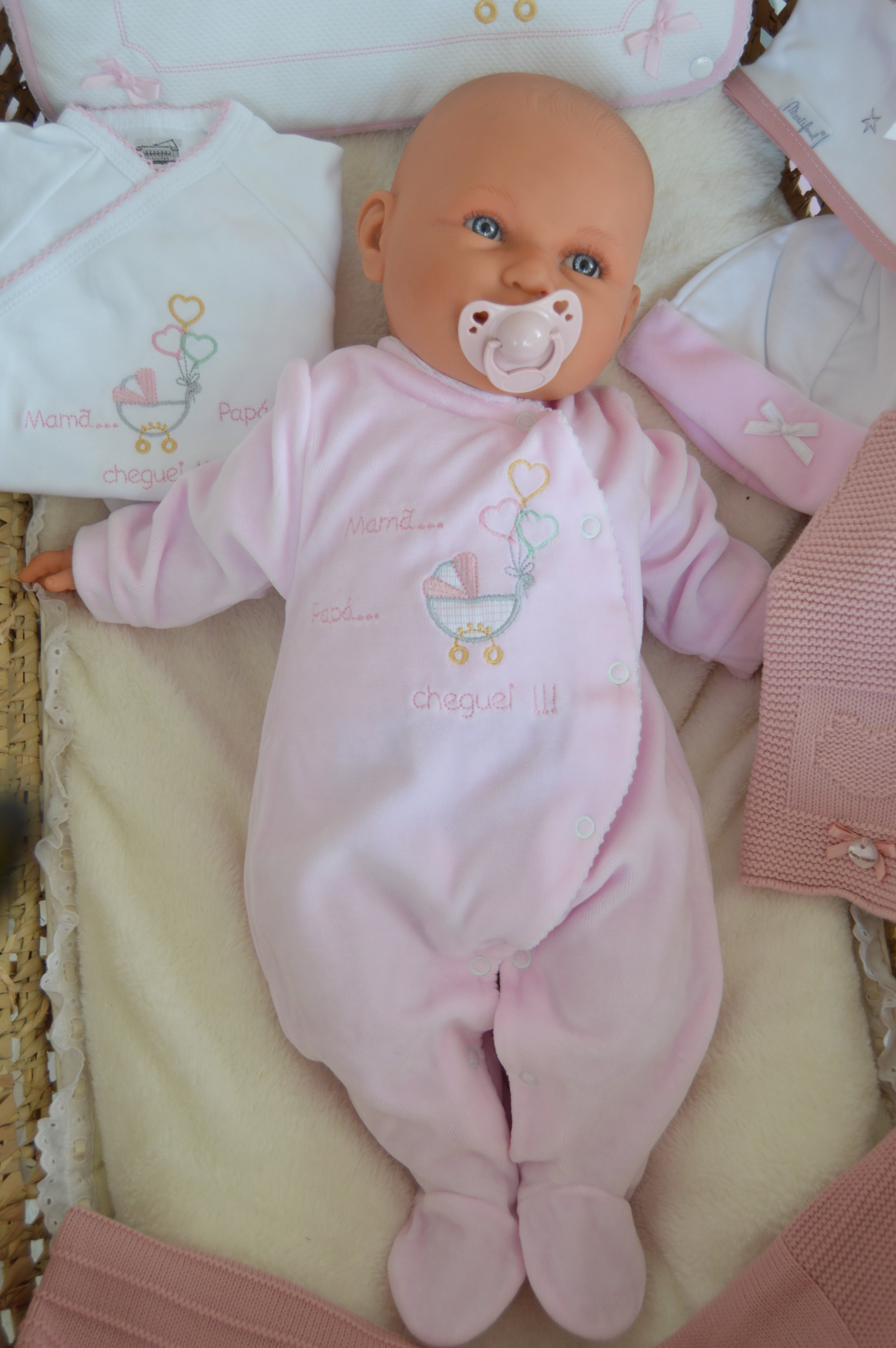 Conjunto de Primeira roupinha de veludo