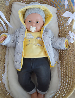 Casaco Reversivél com o tema dos pinguins