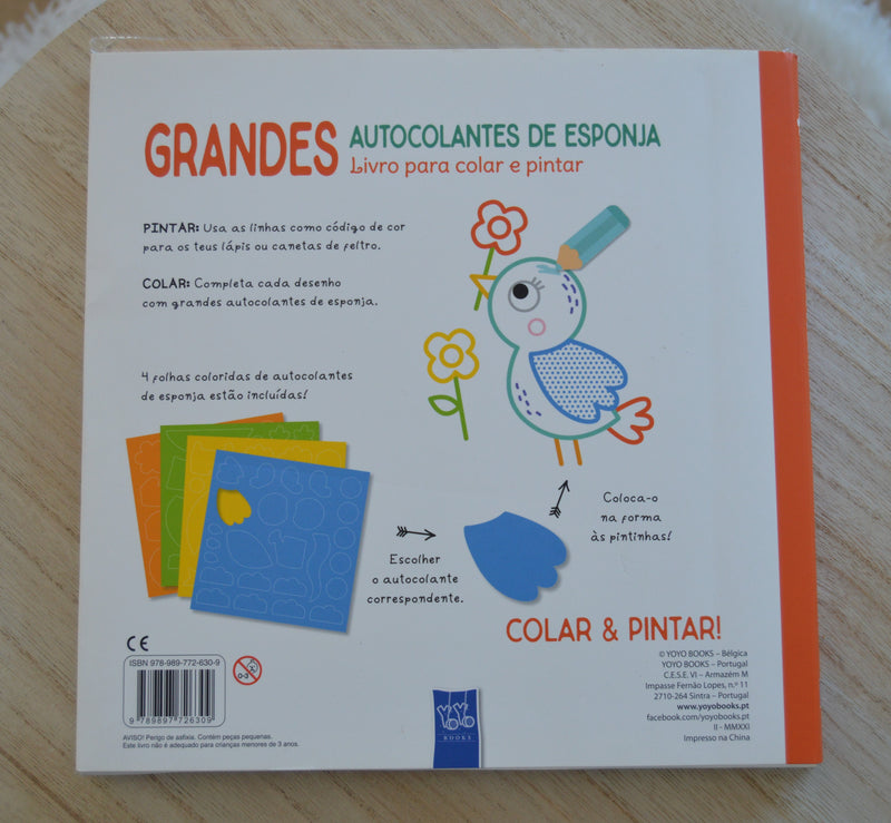 Livro Grandes Autocolantes de Esponja Livro para Colar e Pintar  Ratinho