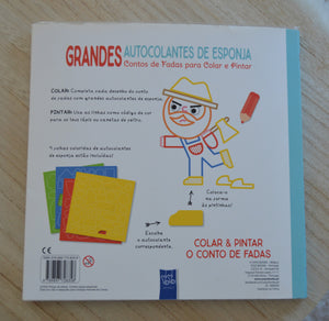 Livro Grandes Autocolantes de Espoja Contos de Fadas para Colar e Pintar Capuchinho Vermelho