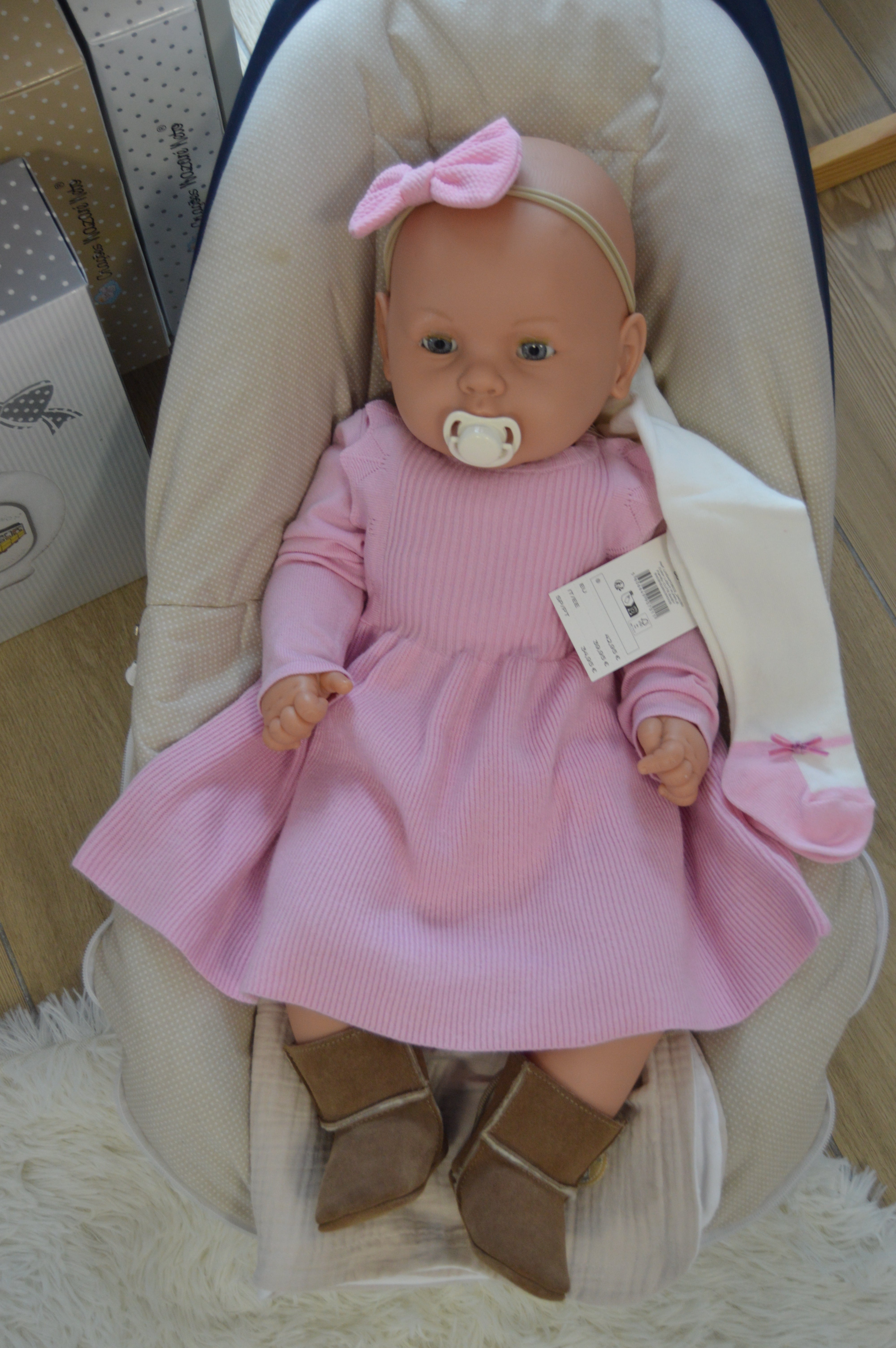 Vestidinho de Malha com Collant Sapatinhos