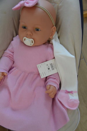 Vestidinho de Malha com Collant Sapatinhos