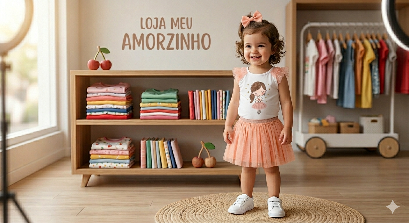 Conjunto Princesa T-shirt + Saia de Tule | Menina 12 meses-6 Anos