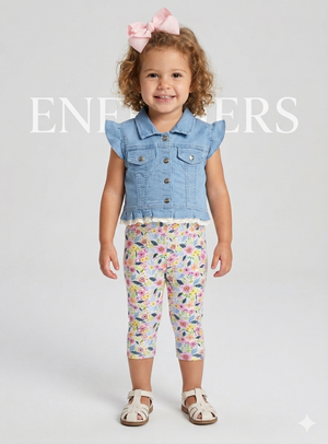 Legging Pirata Menina Estampado Colorido | 3-6 Anos