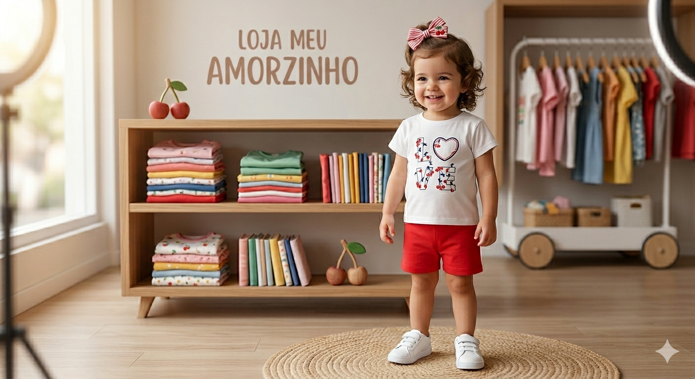 Conjunto T-shirt e Calções Bebé Menina Algodão | 6-24 Meses